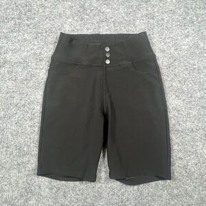 Polished & Poised Biker Shorts Womens Small Black Stretch High Waisted Pull On